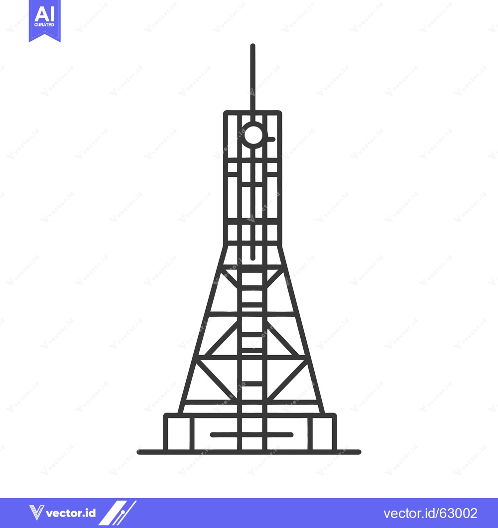 Premium Vector dari Detailed illustration depicting a tall communications tower structure
