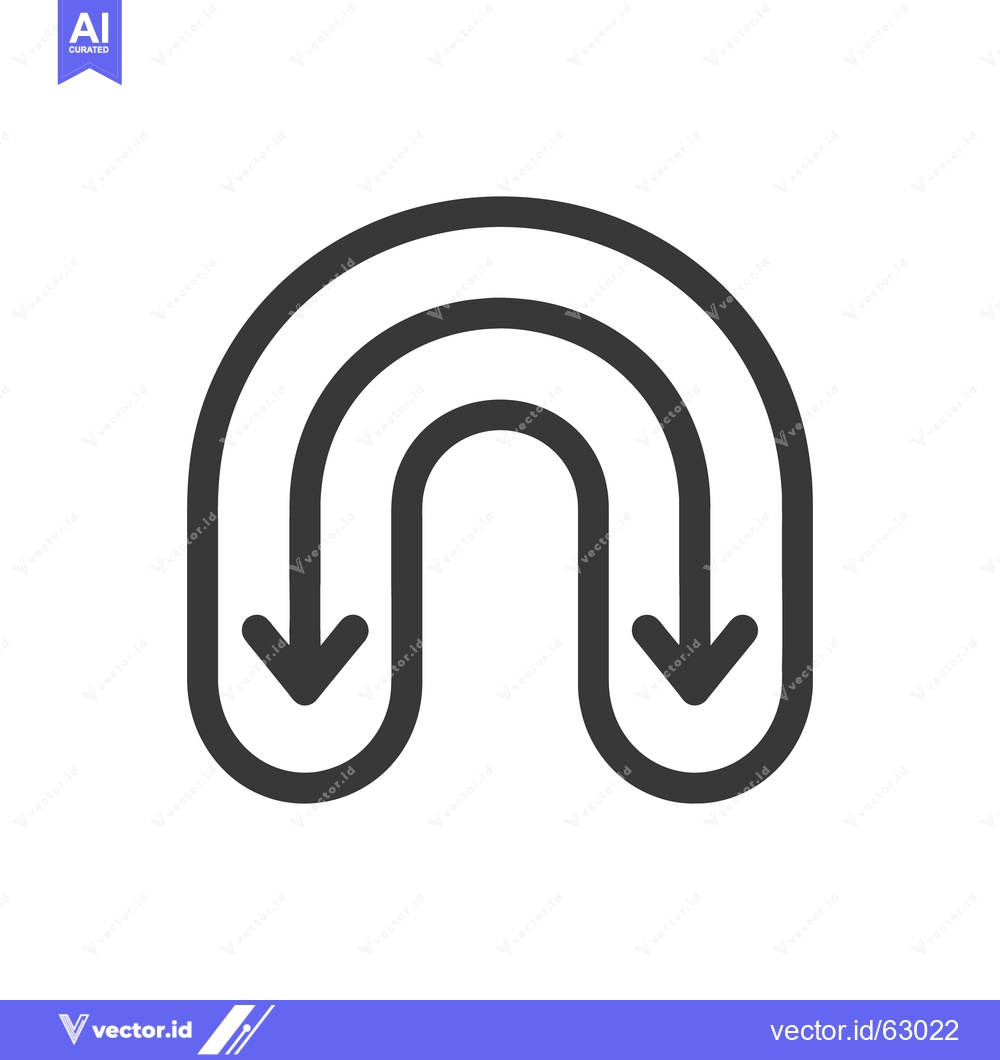 Premium Vector of The u shaped arrow graphic demonstrating a directional change
