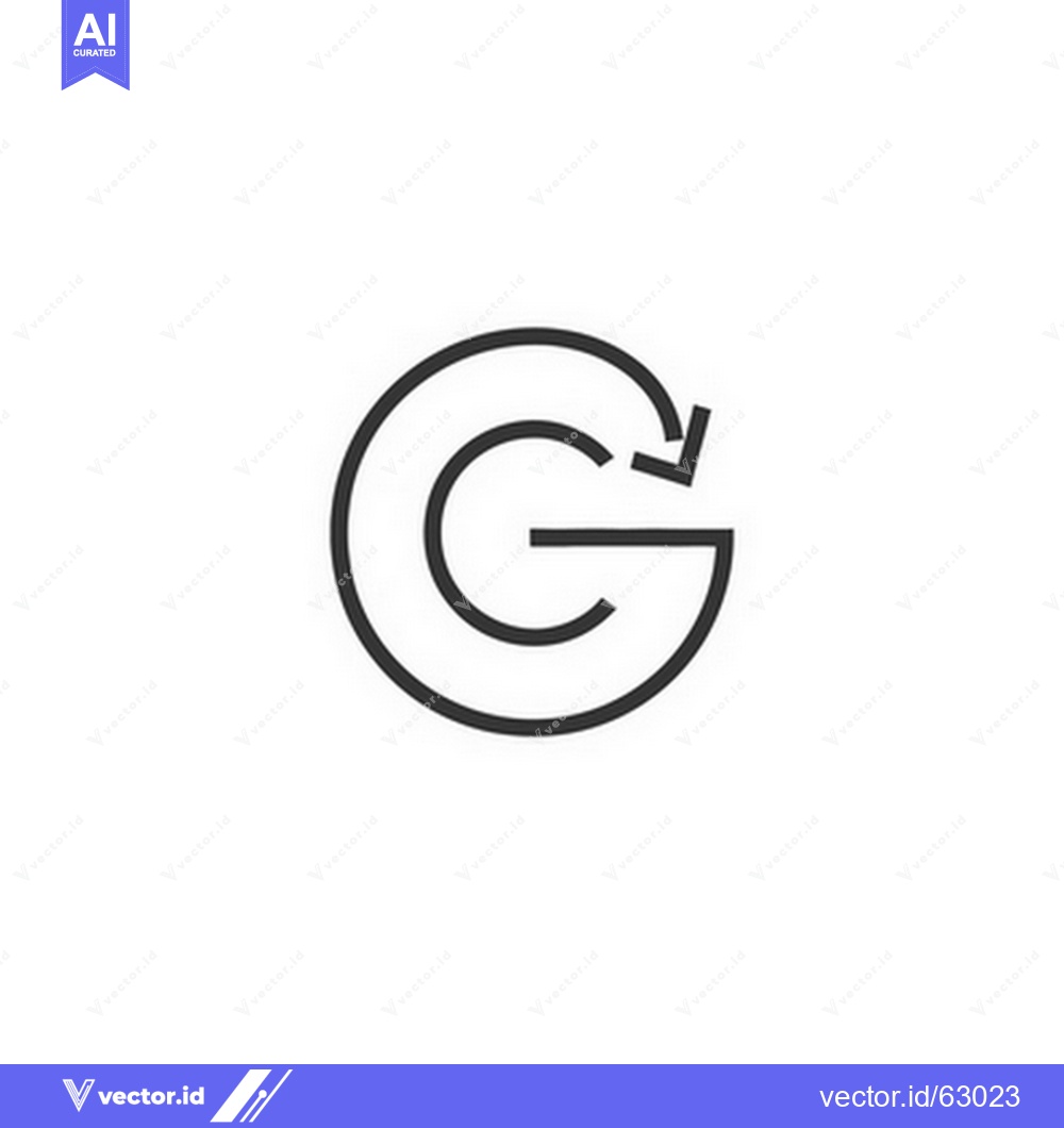Premium Vector of A black and white logo resembling the letter G and arrow