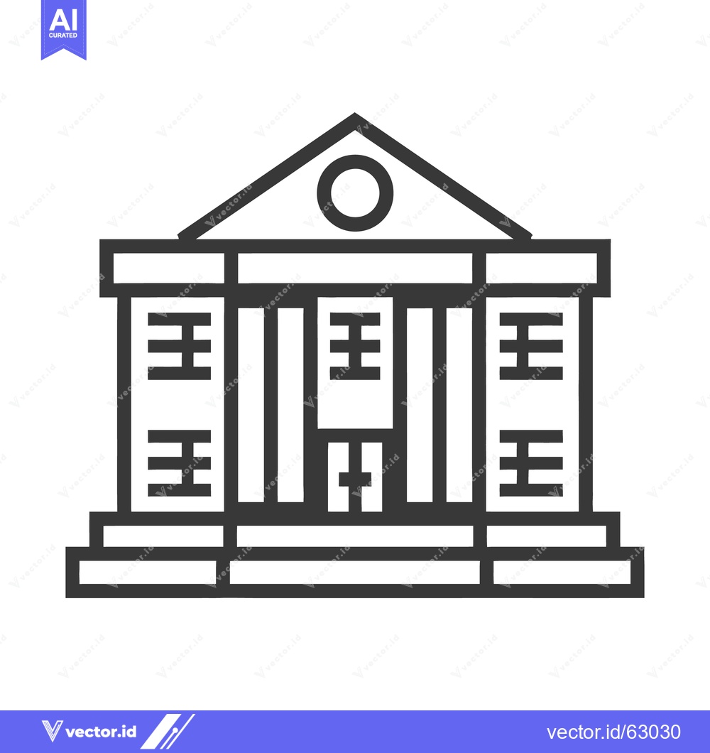 Premium Vector of A stylized black and white icon of a building structure