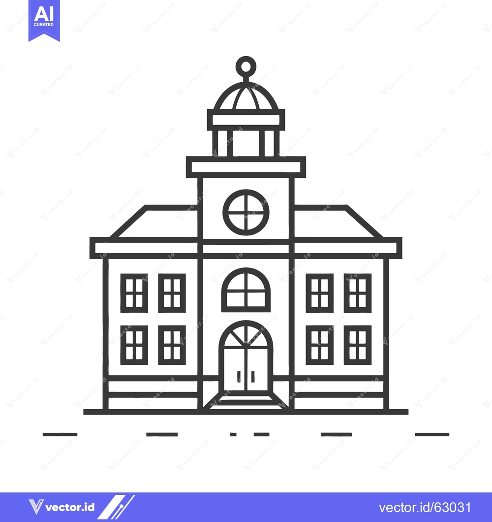 Premium Vector dari A simple black and white drawing of a courthouse structure