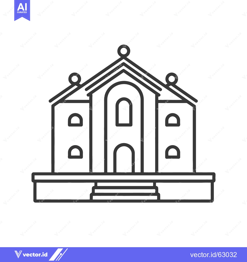 Premium Vector dari A symmetric black and white line drawing of a building