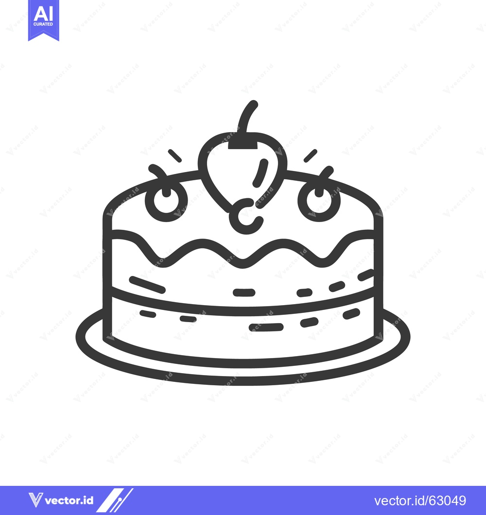 Premium Vector of A delicious dessert cake with fruit decoration on top