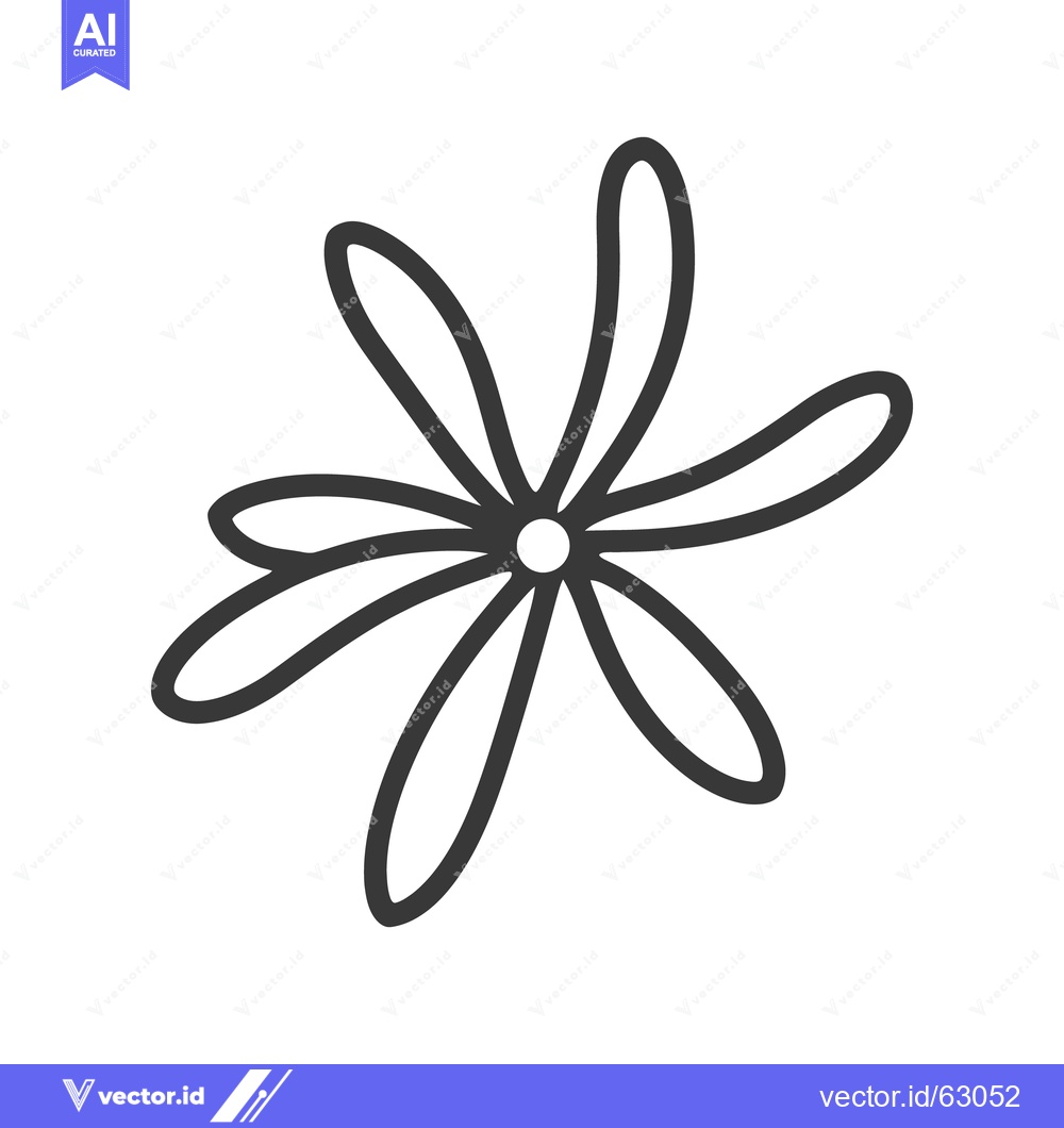 Premium Vector dari Simple and elegant black line drawing of a flower image