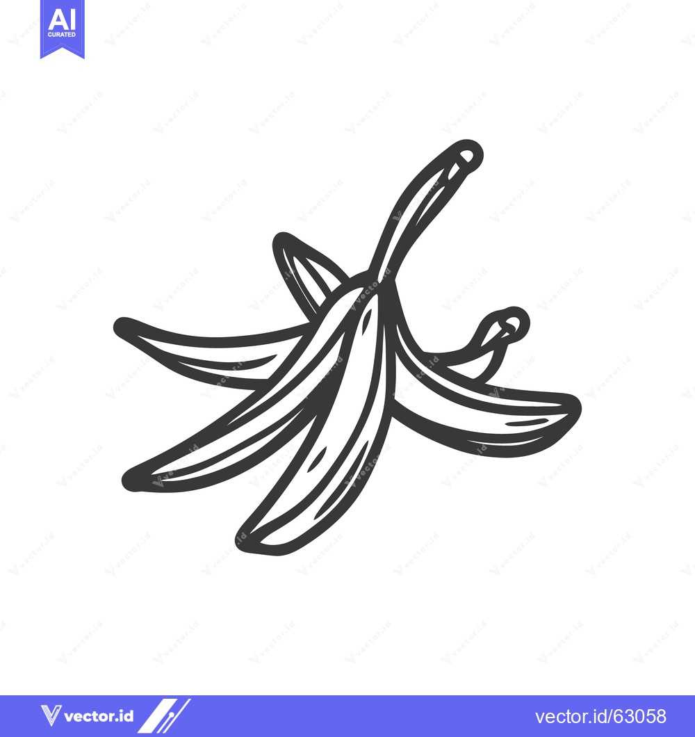 Premium Vector of An empty banana peel is shown in a minimalist illustration style