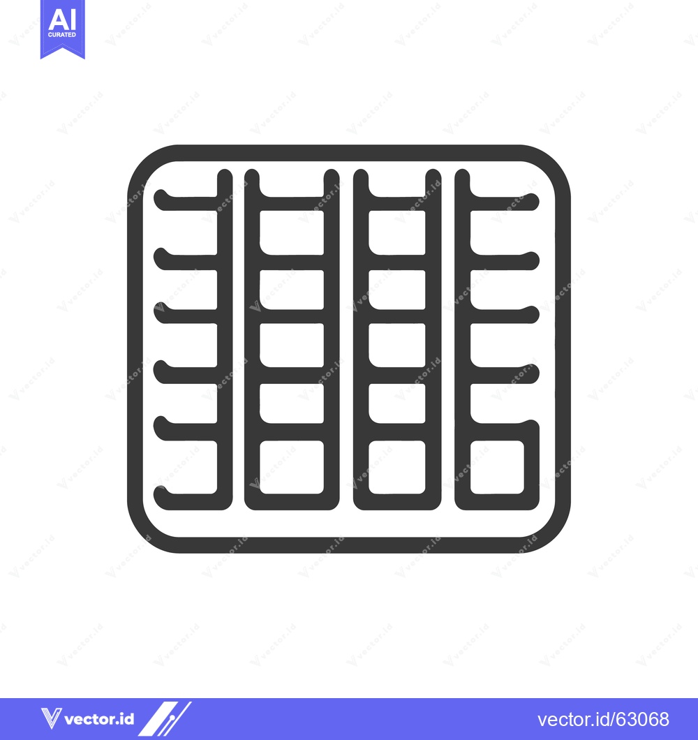 Premium Vector dari A rectangular tray with several small rectangular compartments depicte