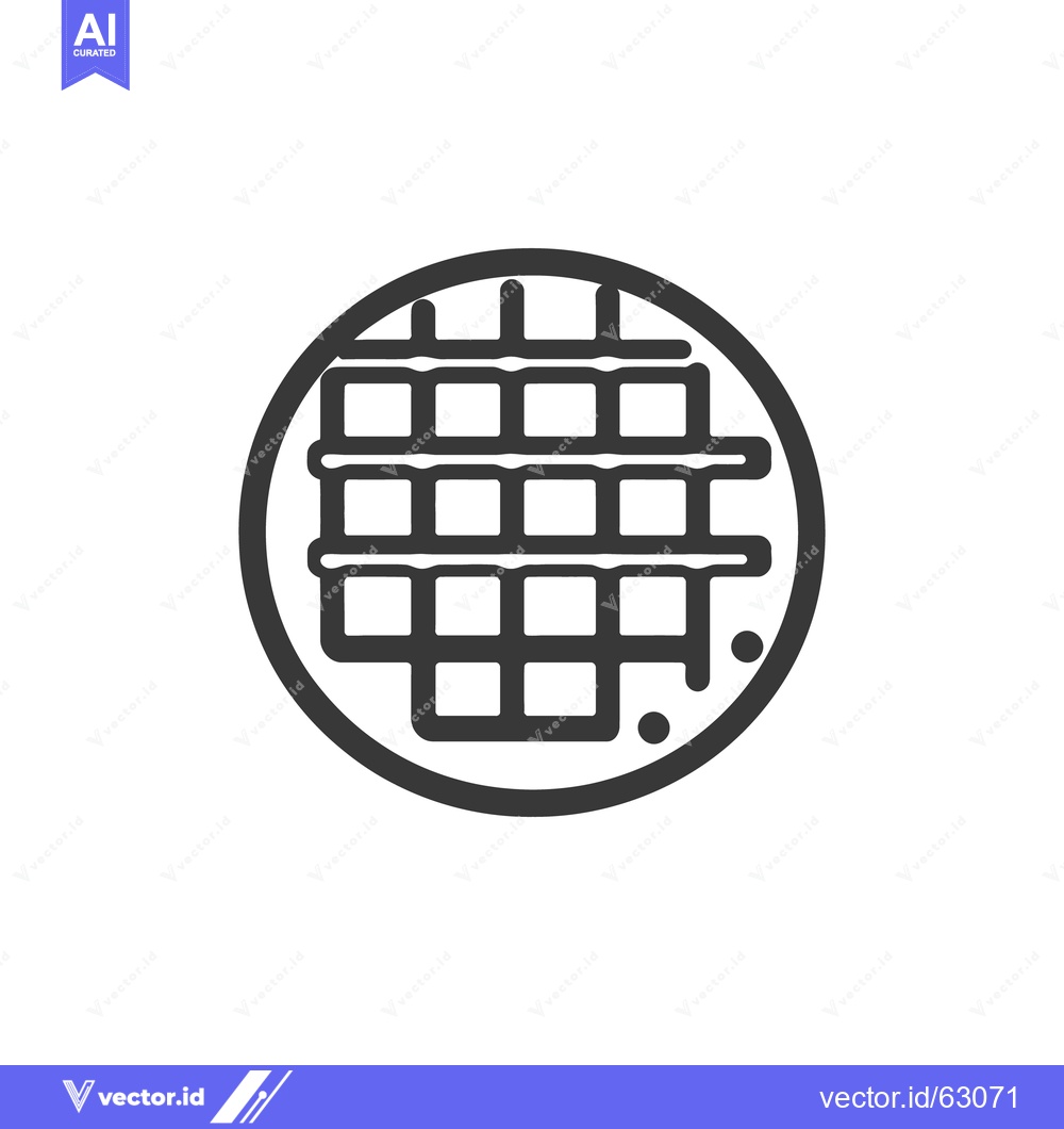 Premium Vector dari A simple line drawing of a circular waffle texture