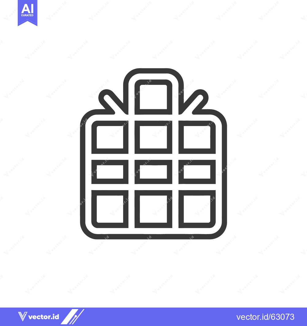 Premium Vector dari A simple black and white graphic of a waffle illustration
