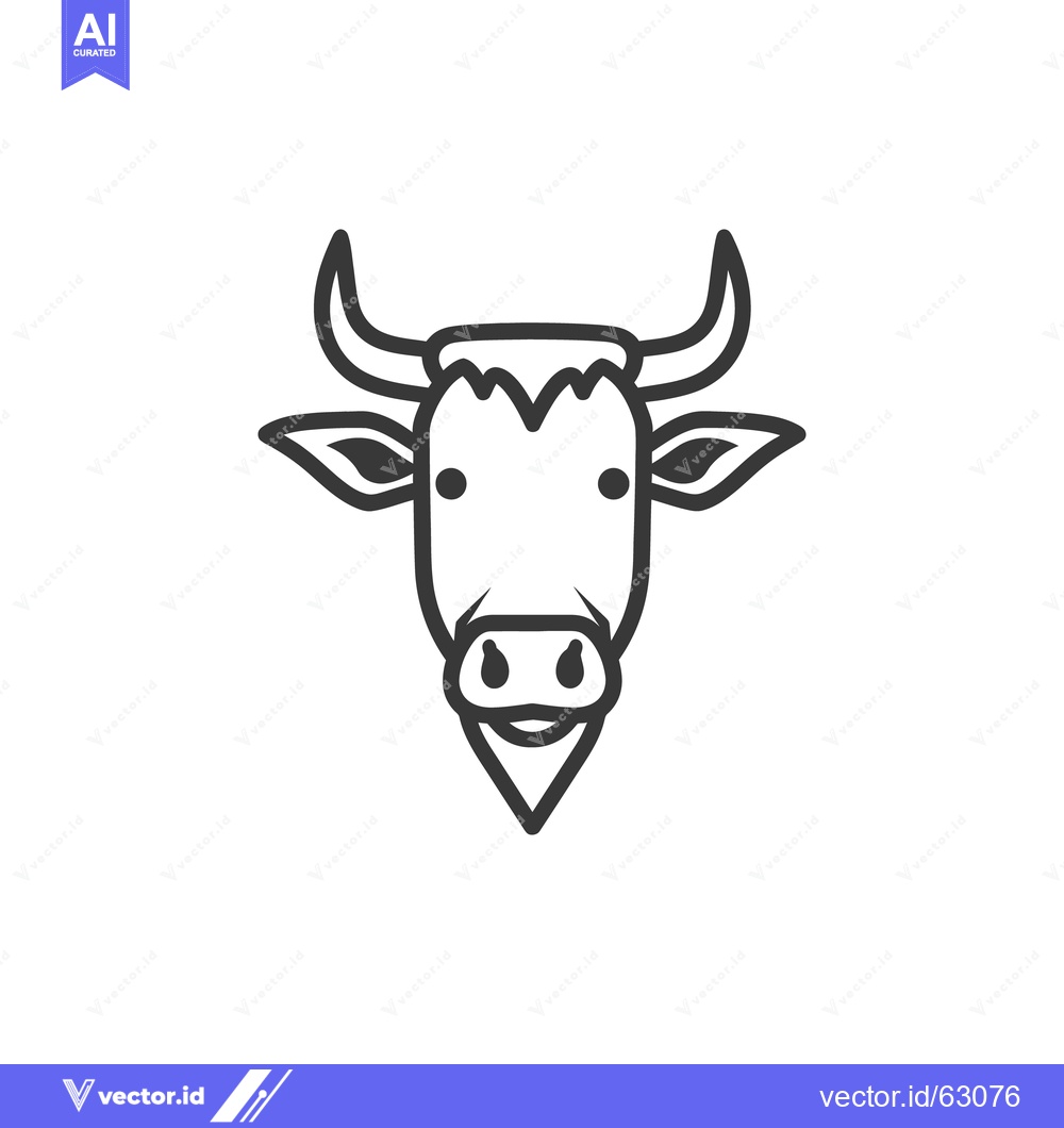 Premium Vector dari A simple black and white line art illustration of a bull