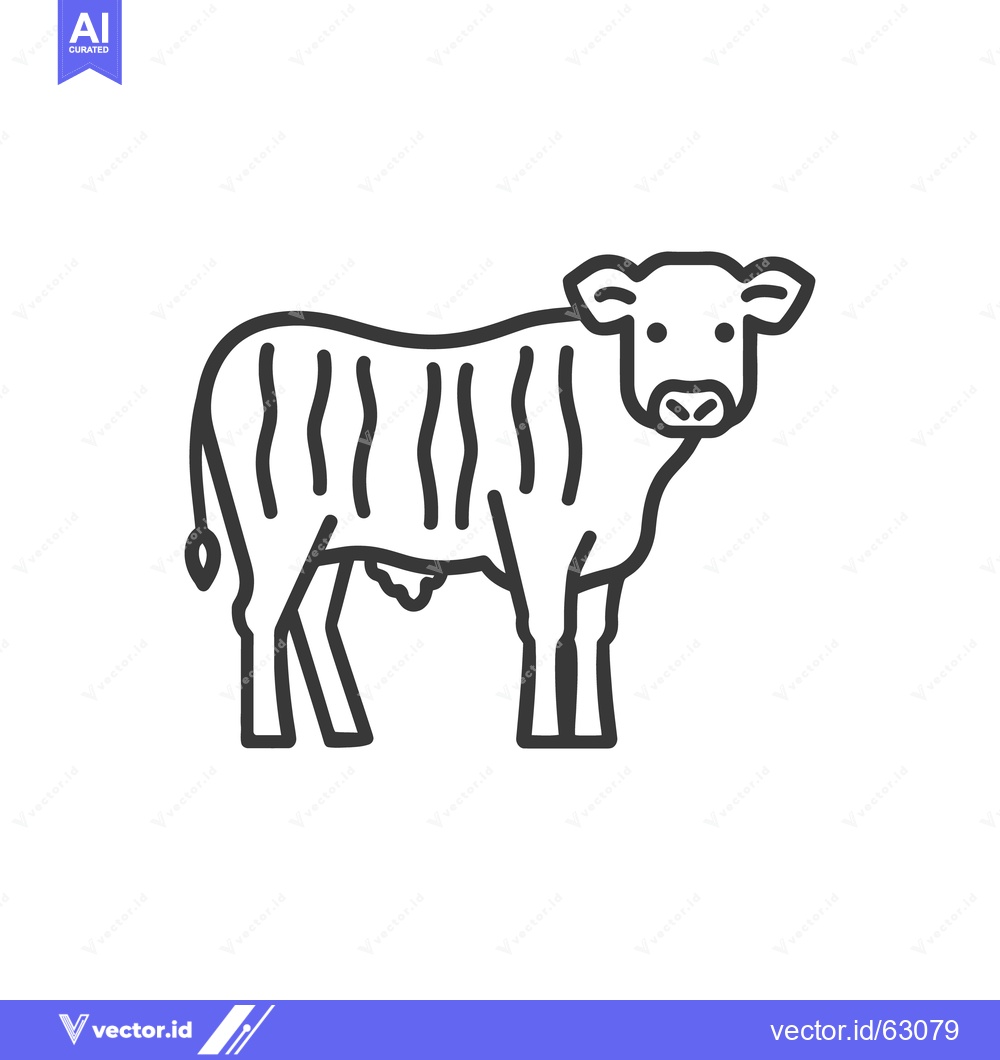 Premium Vector dari A stylized outline illustration of a standing young animal