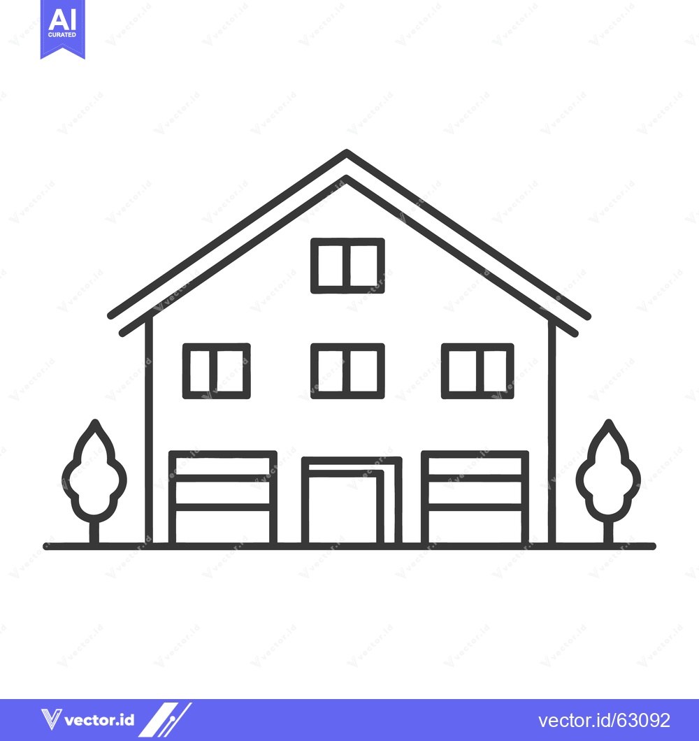 Premium Vector of A simplistic illustration of a two story house with a gabled roof