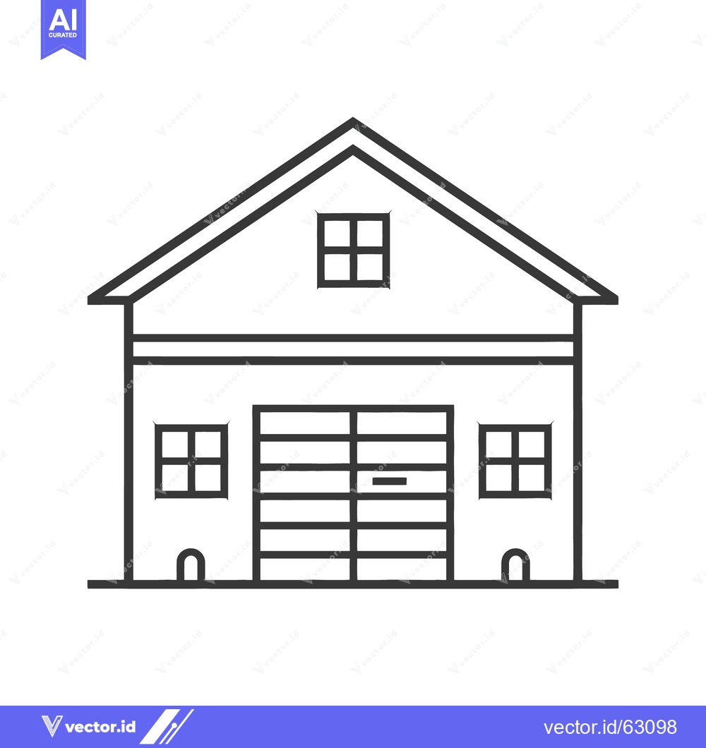 Premium Vector of A simple black and white illustration of a barn style building