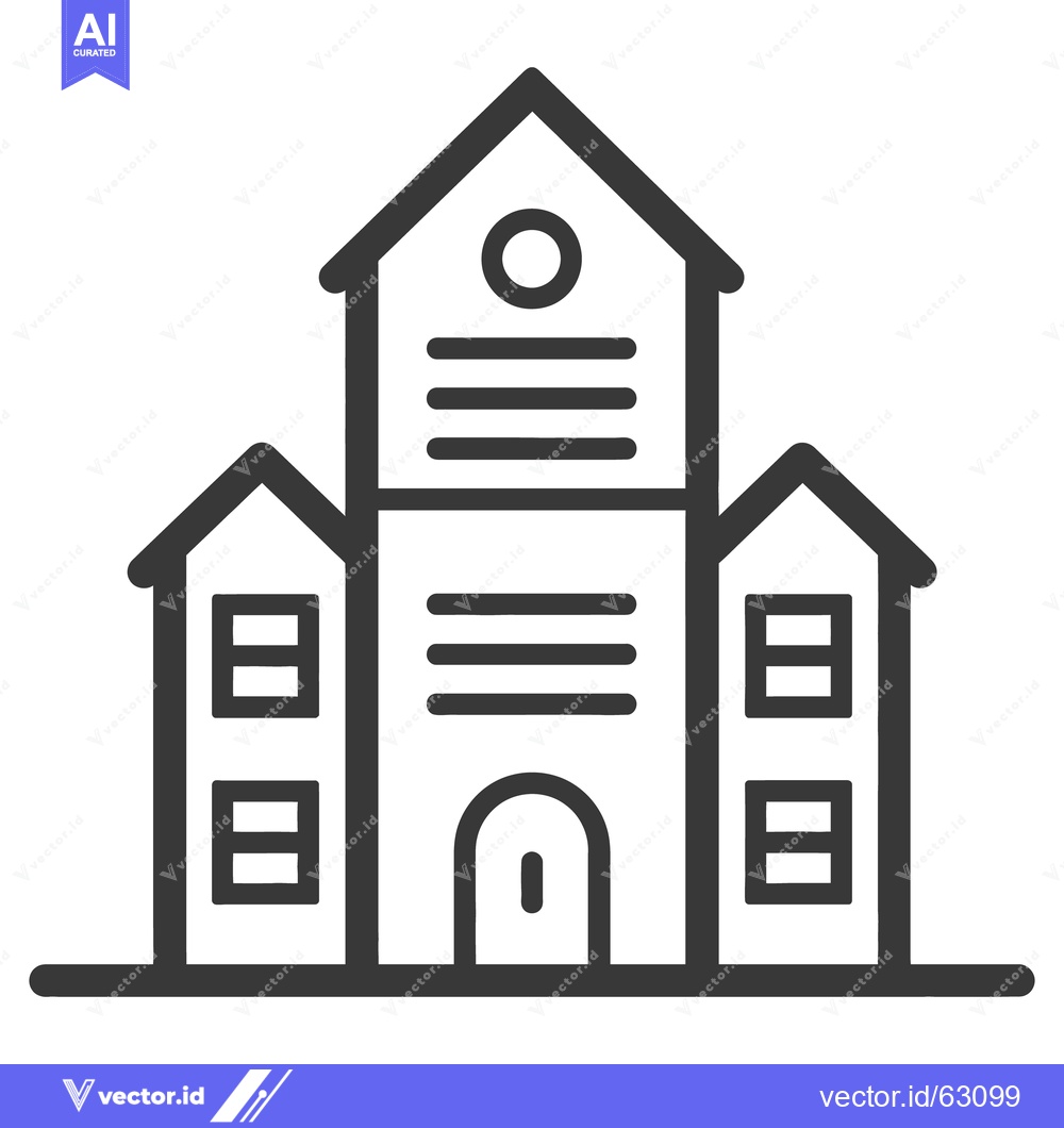 Premium Vector of Simple black and white illustration of a multi story building