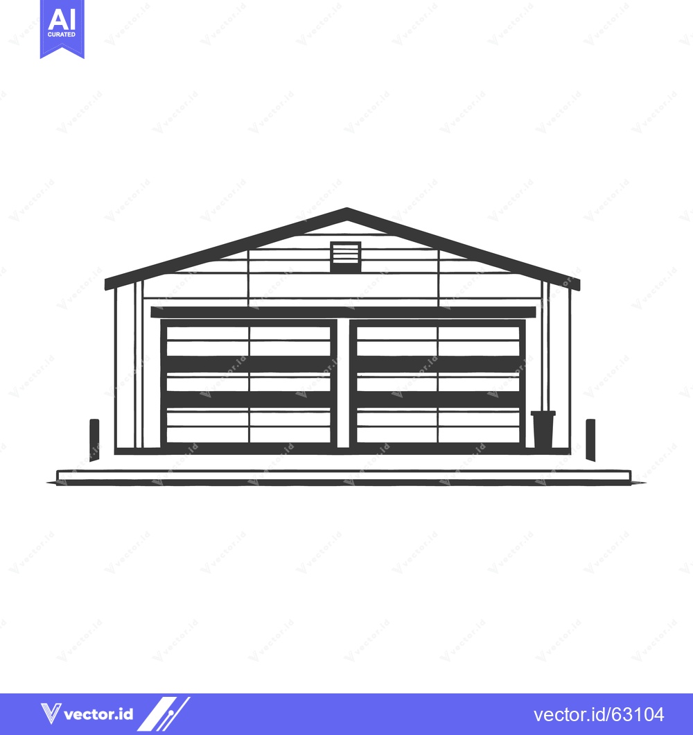 Premium Vector dari Simple illustrative drawing of a garage or storage building