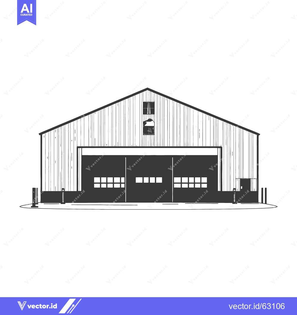 Premium Vector dari A simple illustration showing an industrial storage or warehouse struc