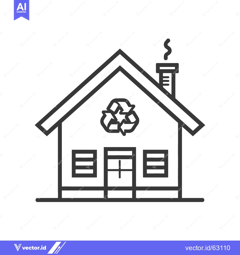 Premium Vector dari A simple illustration depicting a home focused on recycling efforts
