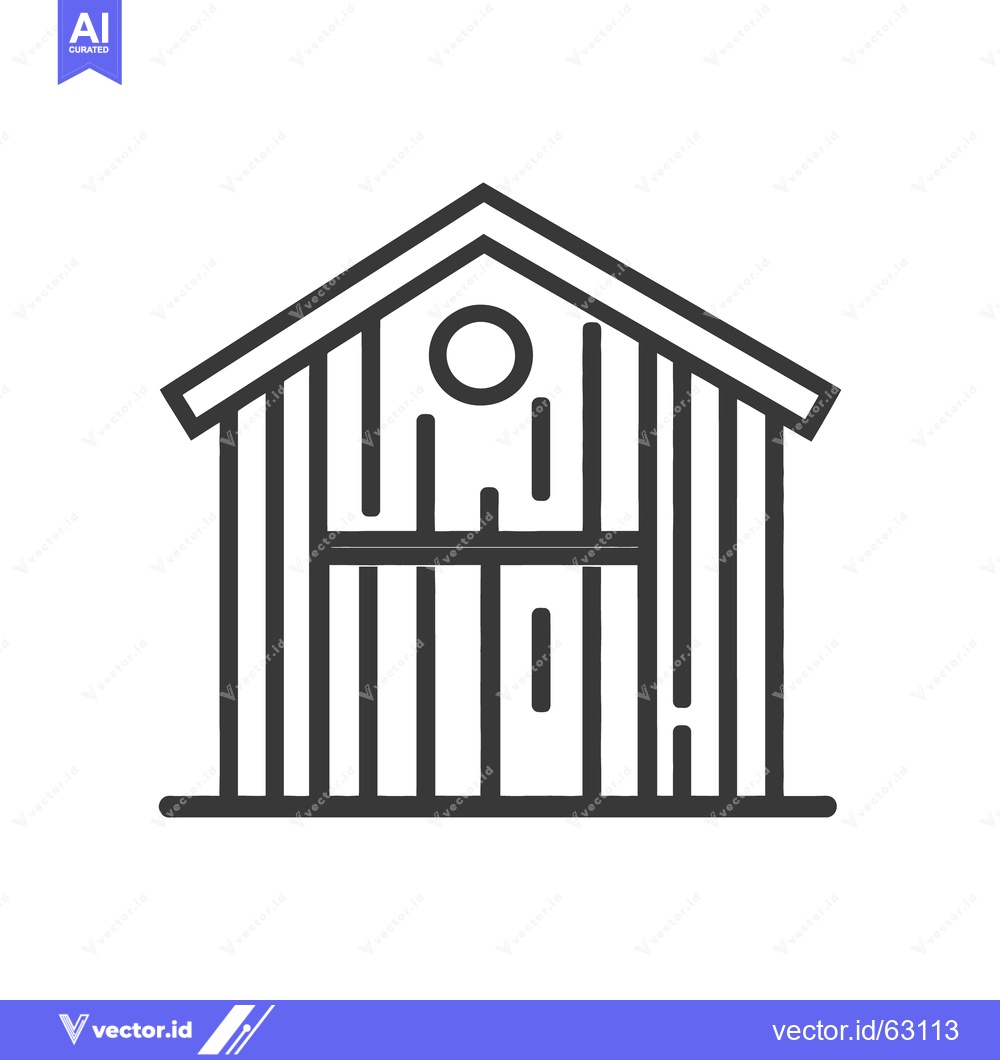Premium Vector of Simple graphic illustration of a wooden barn against white background