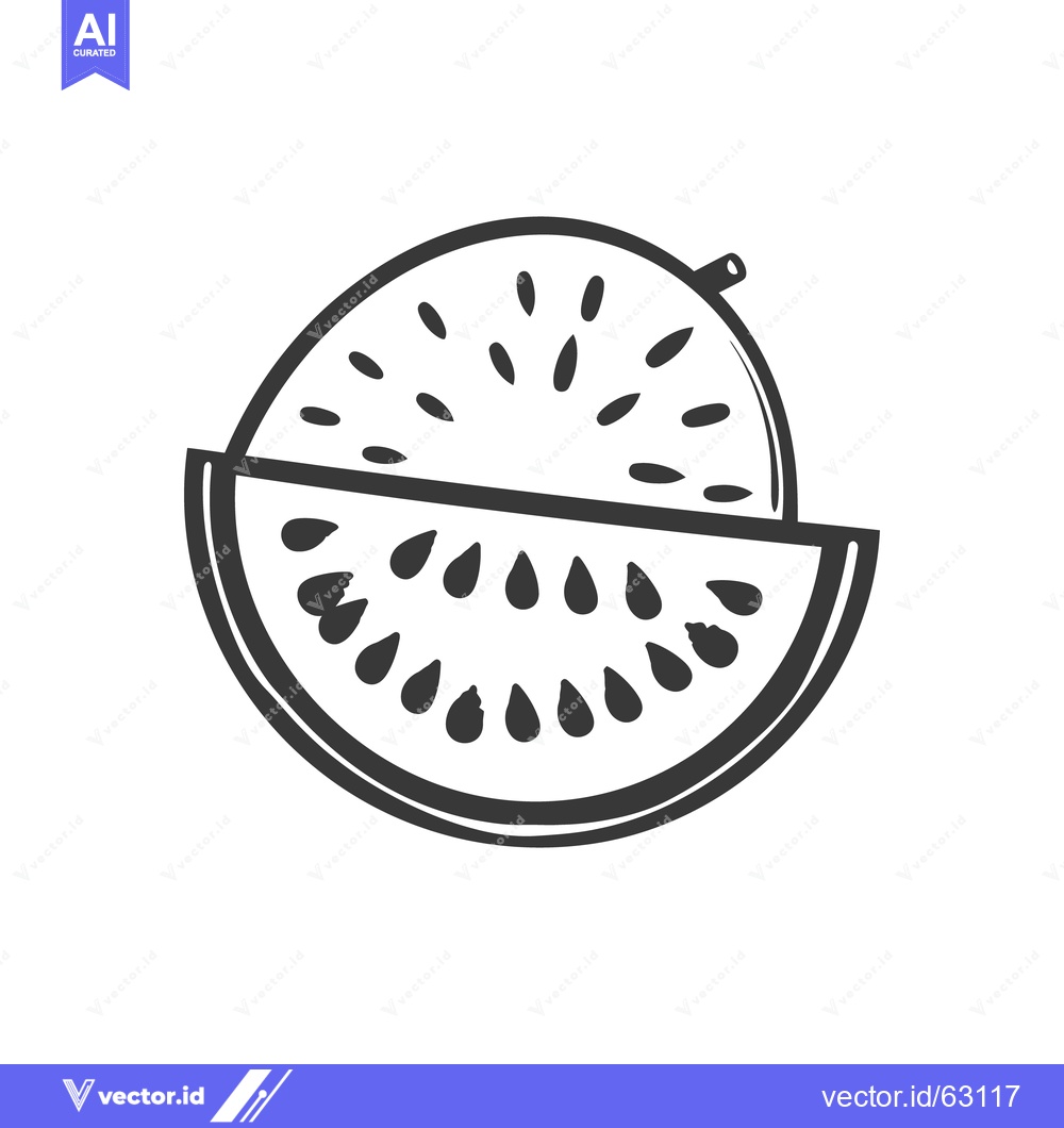 Premium Vector of A stylized illustration of a sliced watermelon fruit design