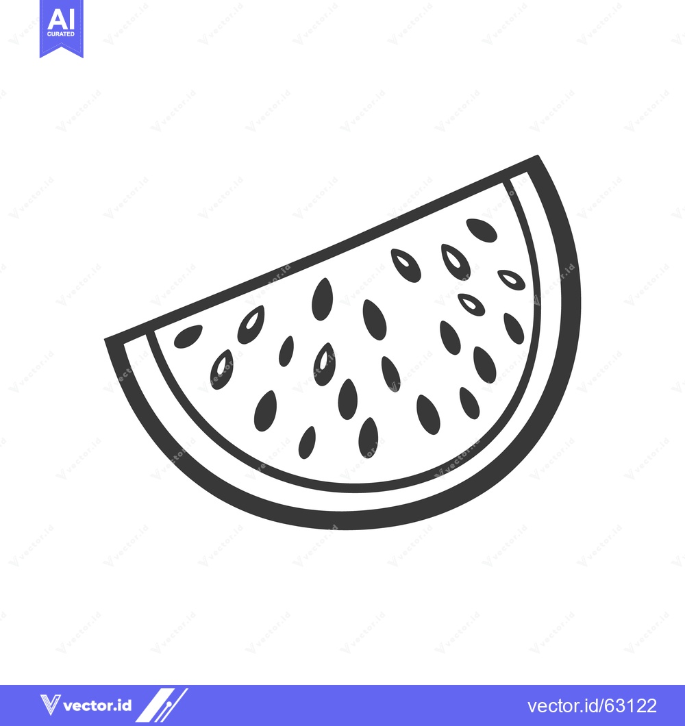 Premium Vector dari A black and white illustration of a watermelon slice