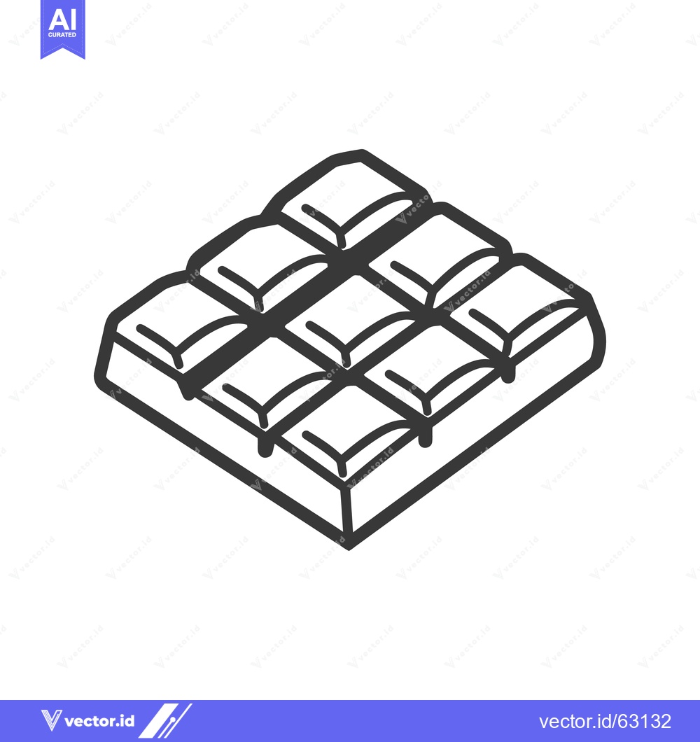 Premium Vector of A stylized isometric illustration of a chocolate bar