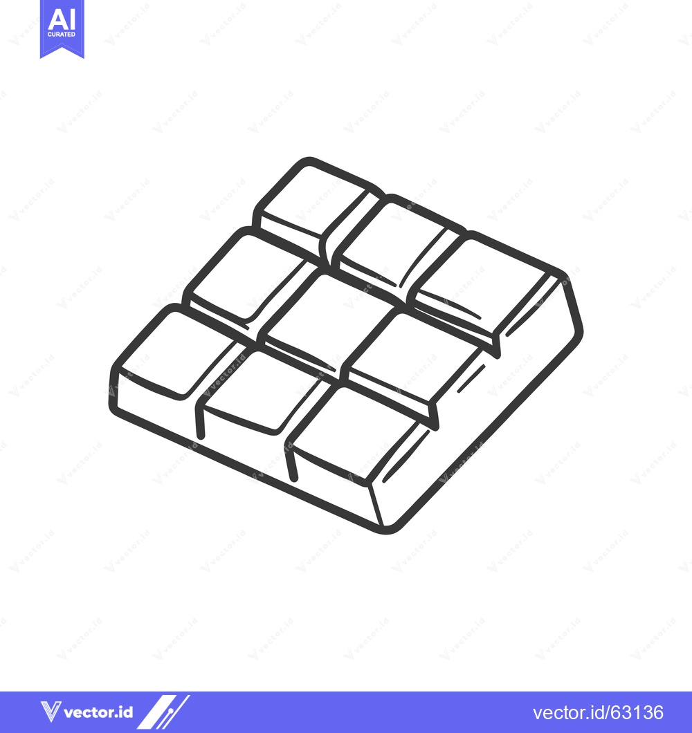 Premium Vector dari A hand drawn illustration of a delicious chocolate bar