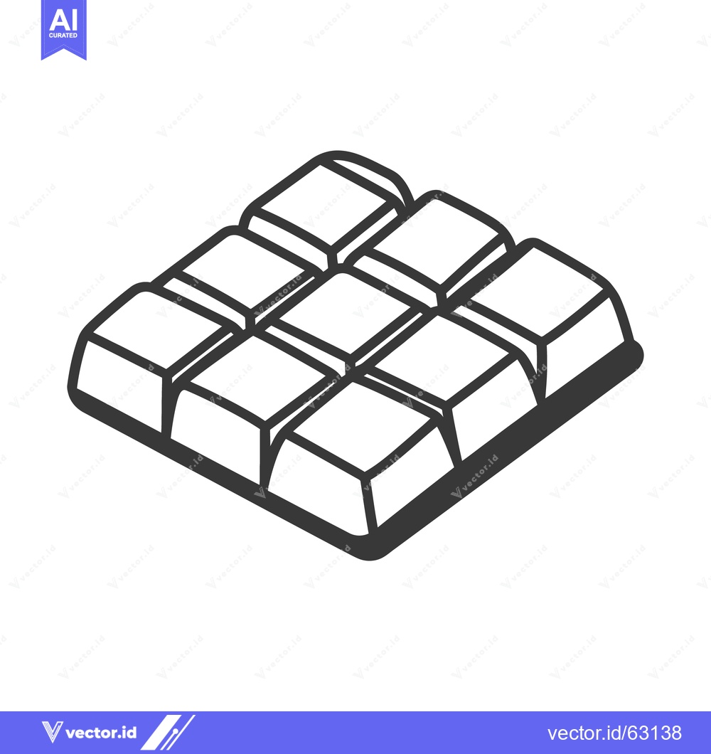 Premium Vector dari Simple monochrome illustration of a bar of chocolate squares