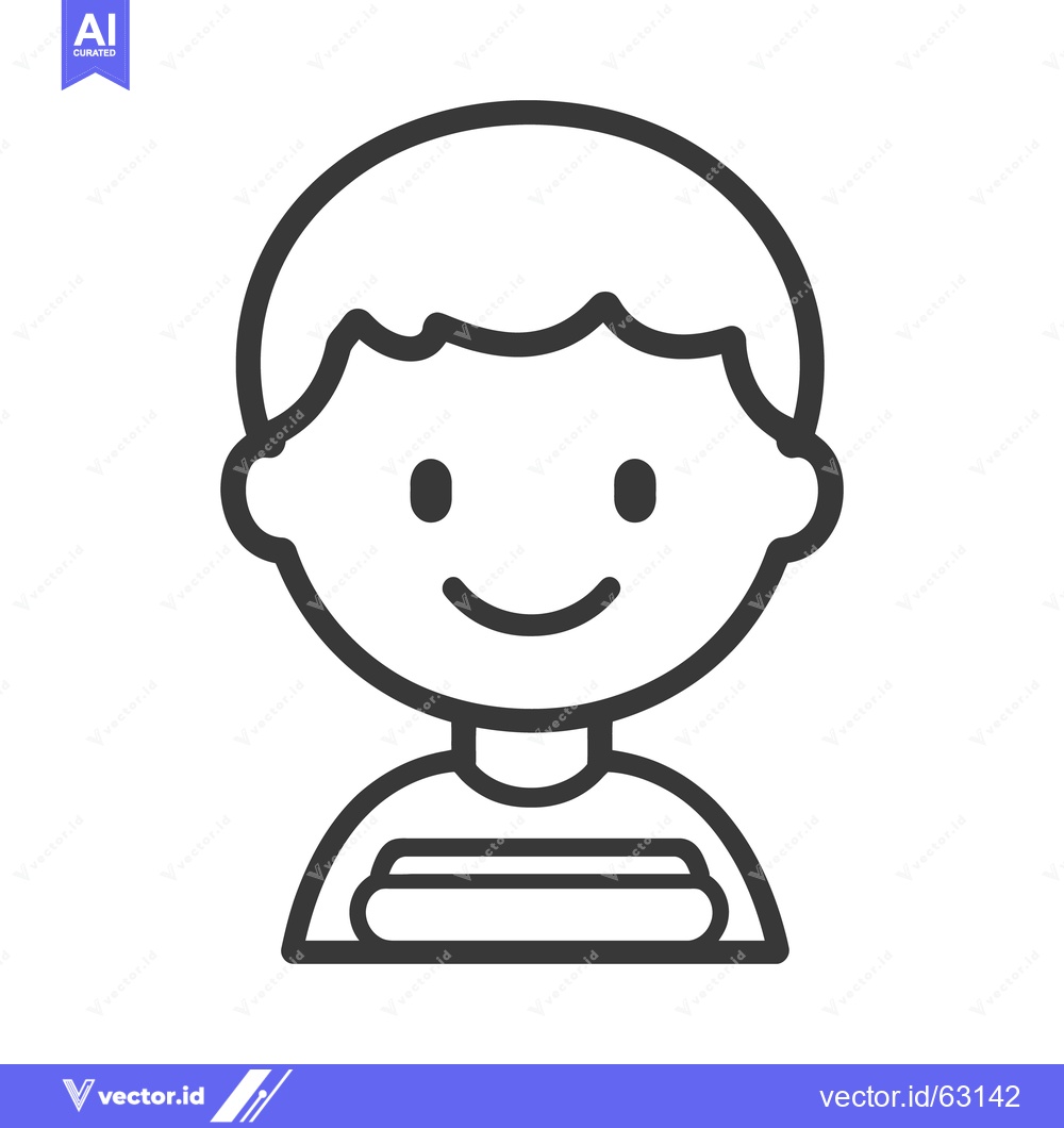 Premium Vector dari A simplistic illustration shows the front view of a smiling child