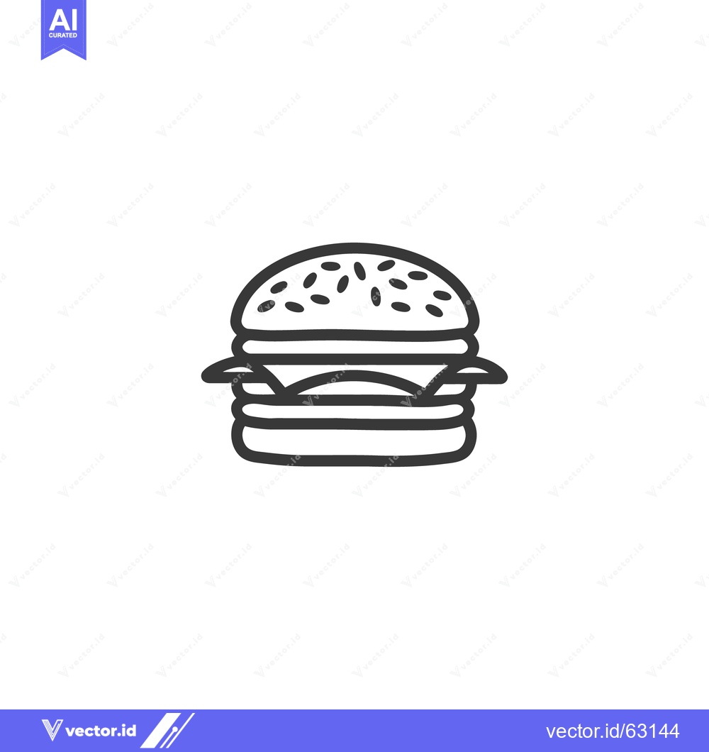 Premium Vector dari Simple black and white line drawing of a tasty burger