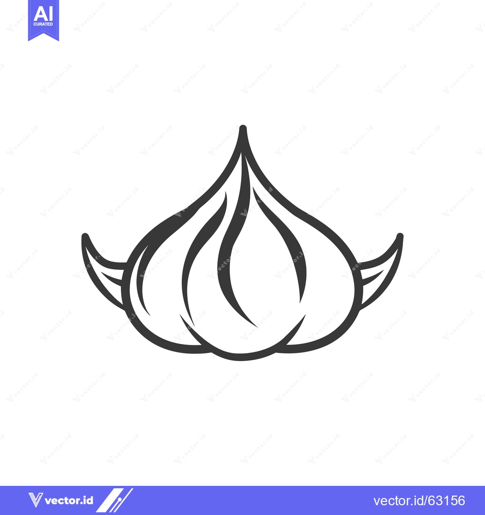 Premium Vector of The simple illustration depicts a stylized head of garlic