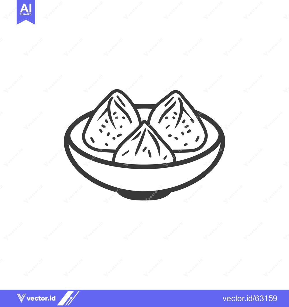 Premium Vector of Three steamed food items arranged in a simple round bowl