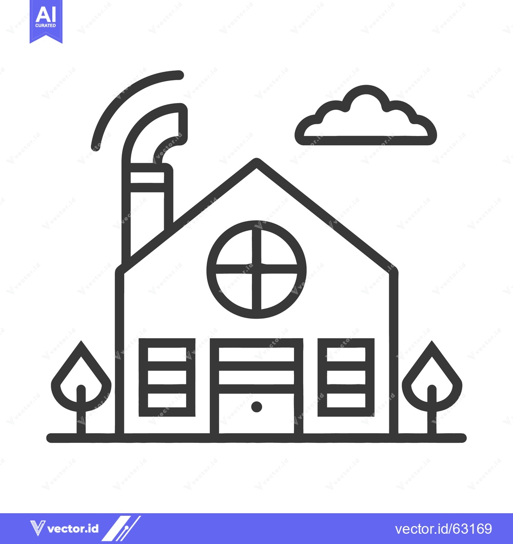 Premium Vector of A simplistic outline depicting a residential house with unique feature