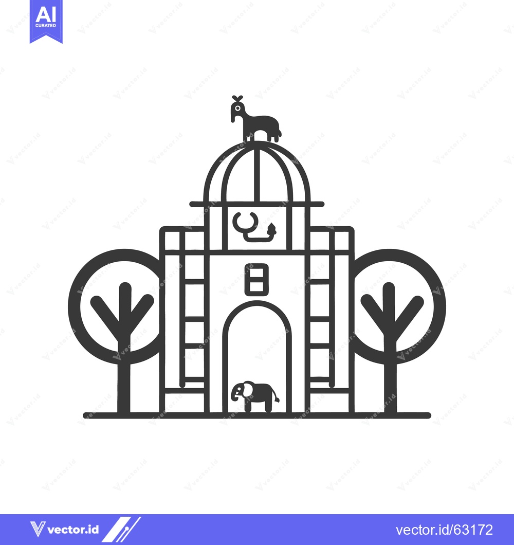 Premium Vector dari A black and white illustration depicting a stylized animal facility bu