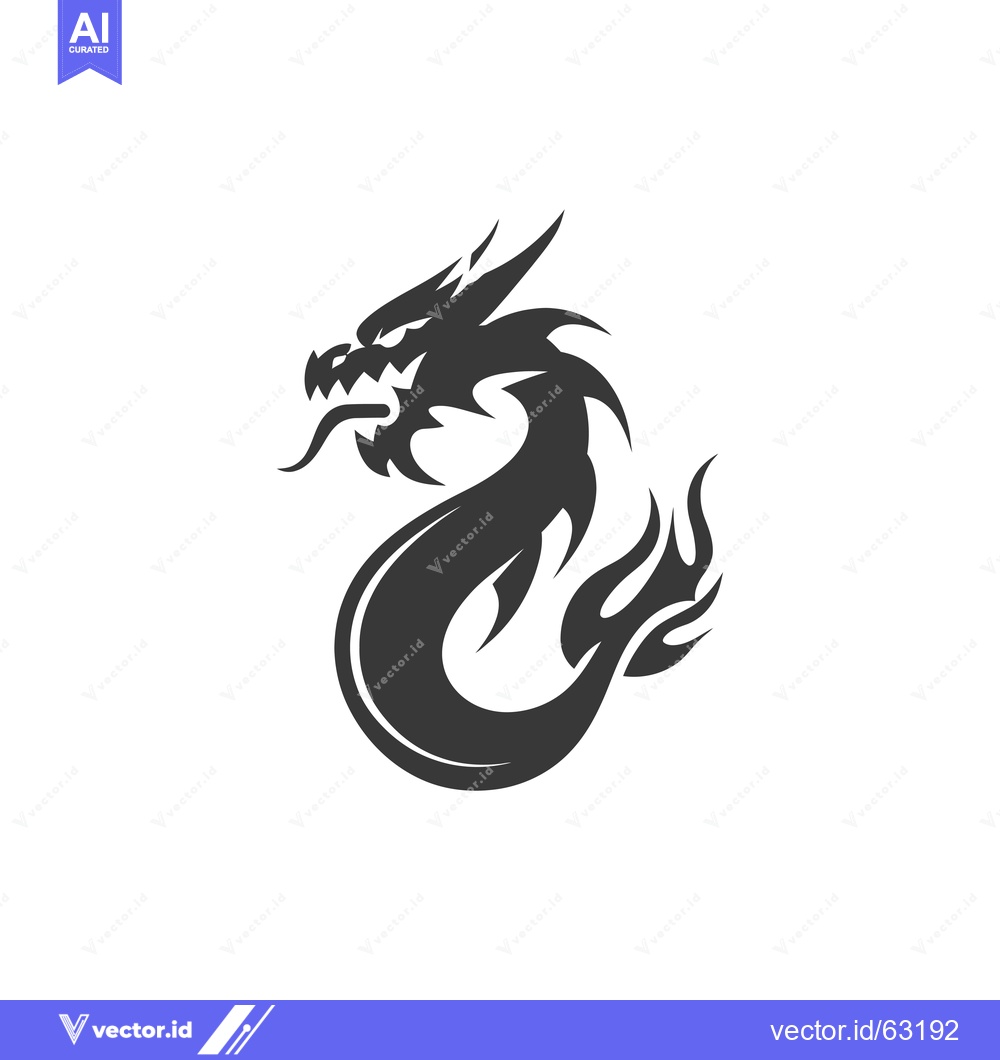 Premium Vector dari Fiery Dragon Silhouette with Spikes and Teeth