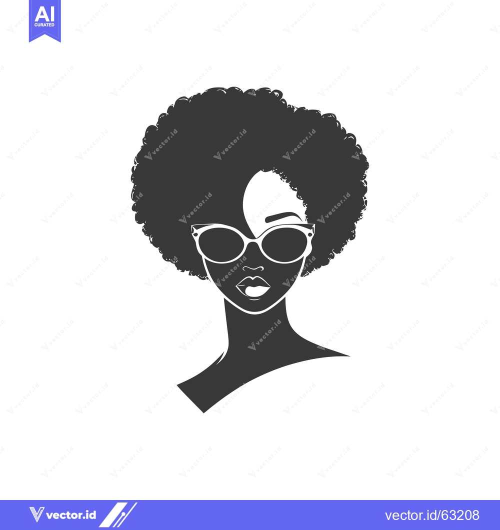 Premium Vector dari Silhouette of a Black Woman Wearing Sunglasses with Afro Hair