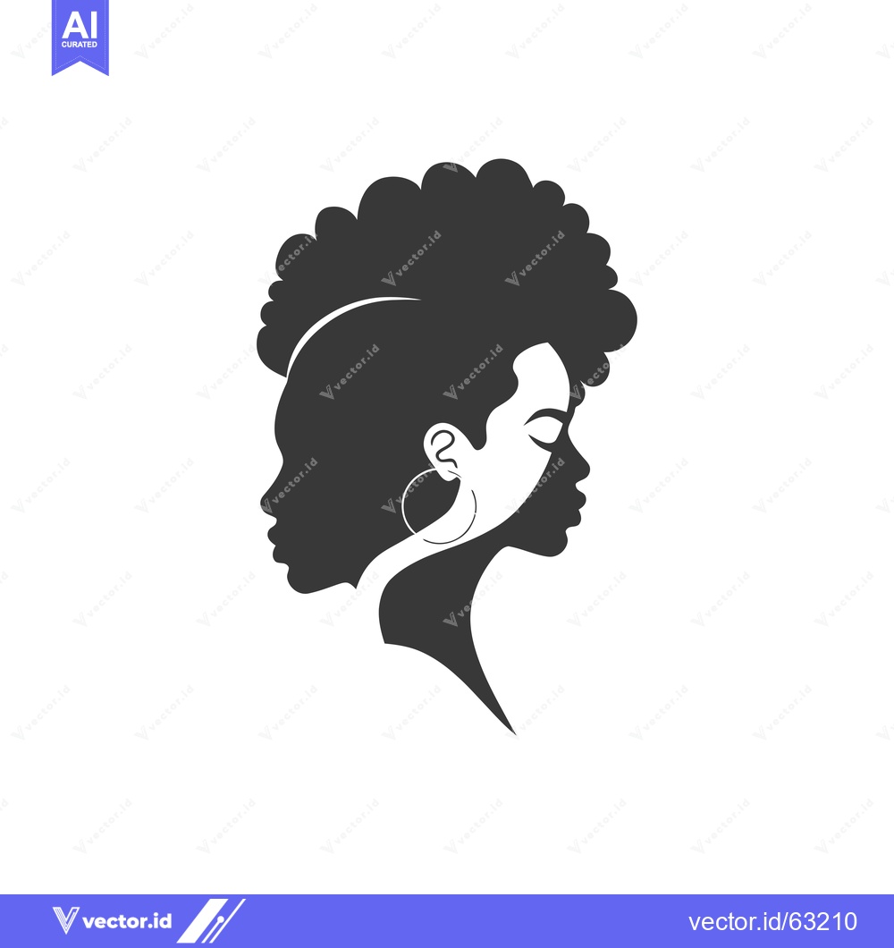 Premium Vector dari Silhouette of a Woman with an Afro Hairstyle