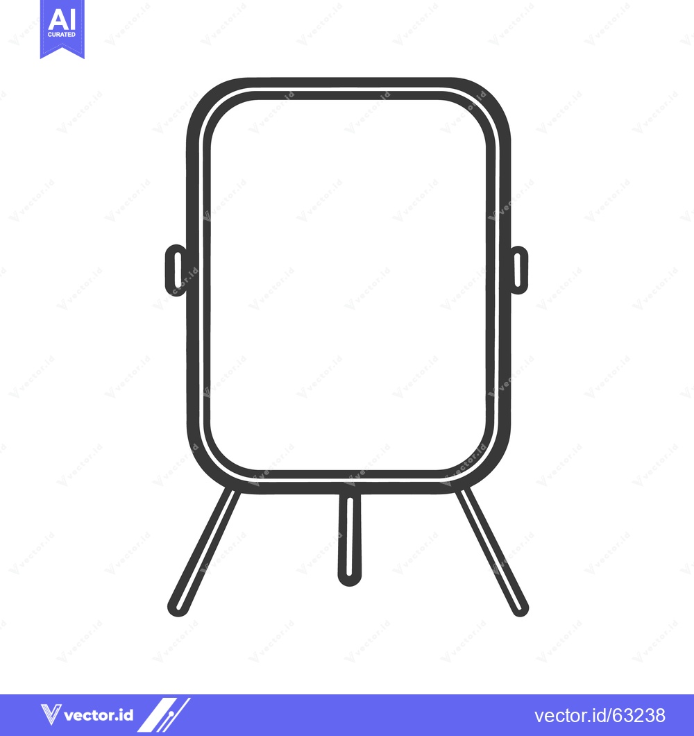 Premium Vector of A simple black and white drawing of a standing whiteboard