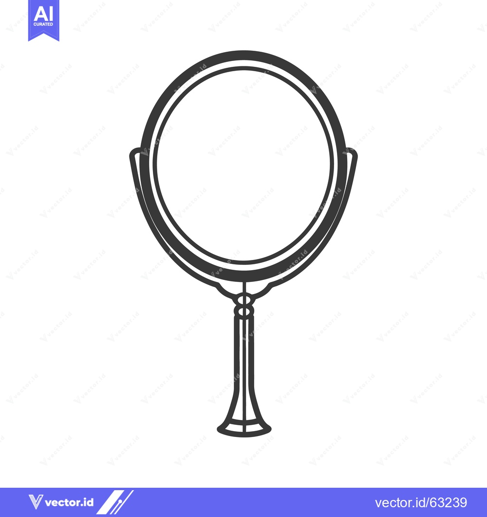 Premium Vector of A decorative round vanity mirror with an elegant stand design