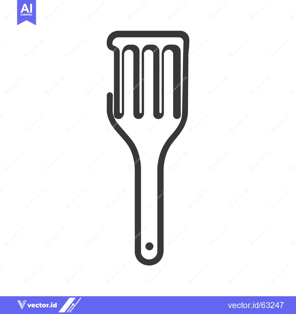 Premium Vector of A simple line drawing depicting a kitchen spatula utensil