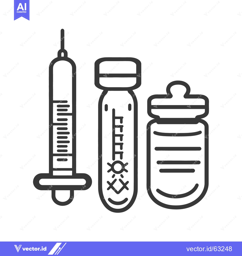 Premium Vector dari Illustrative line art depicting medical equipment for health care