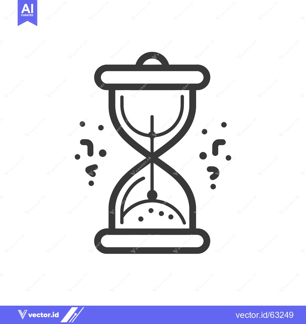 Premium Vector of A simple graphic illustration depicting an hourglass with sand falling