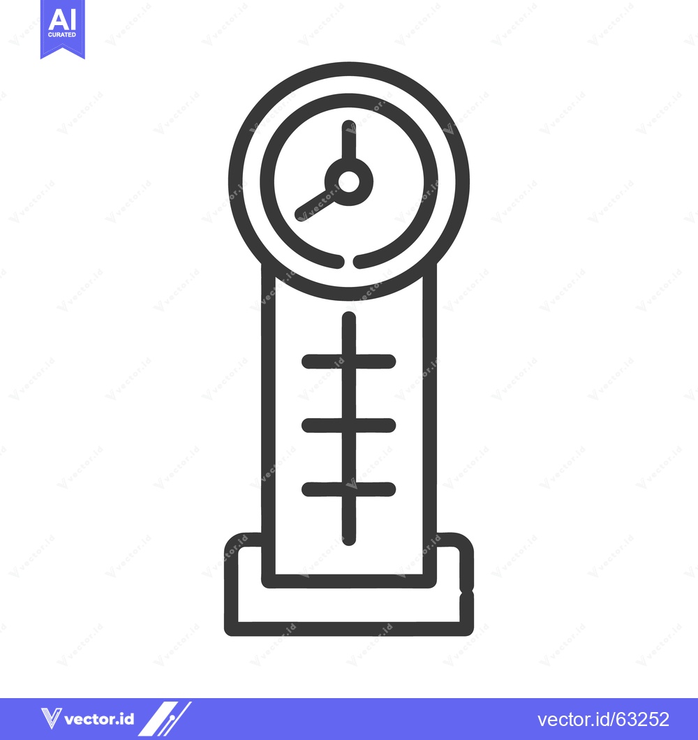 Premium Vector dari A black and white vector illustration of a standing clock