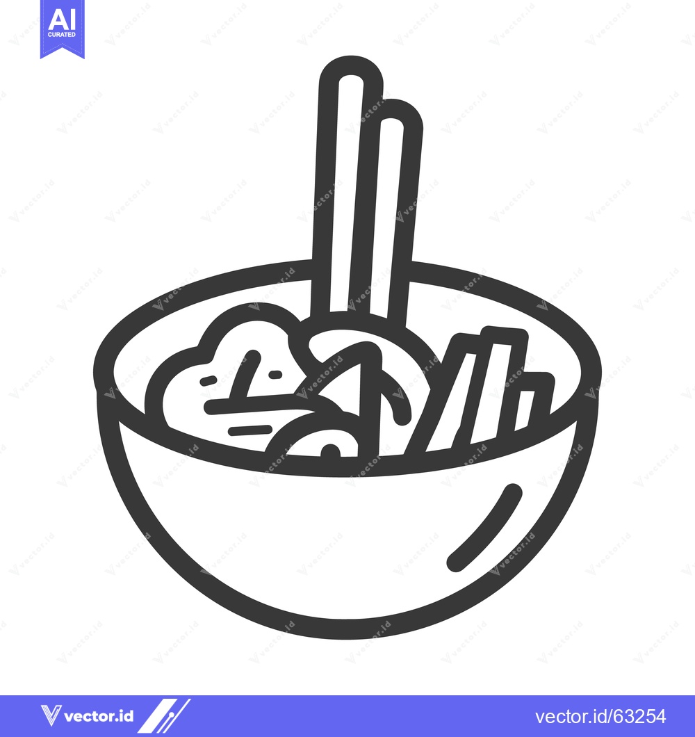 Premium Vector dari A simplistic black and white image of noodles with chopsticks