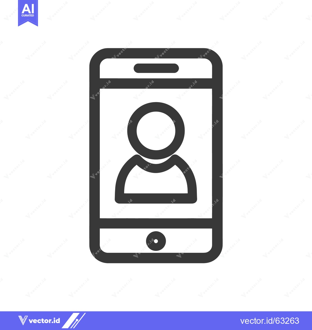 Premium Vector dari Smartphone Contact Icon: Minimalist Design for User Profile