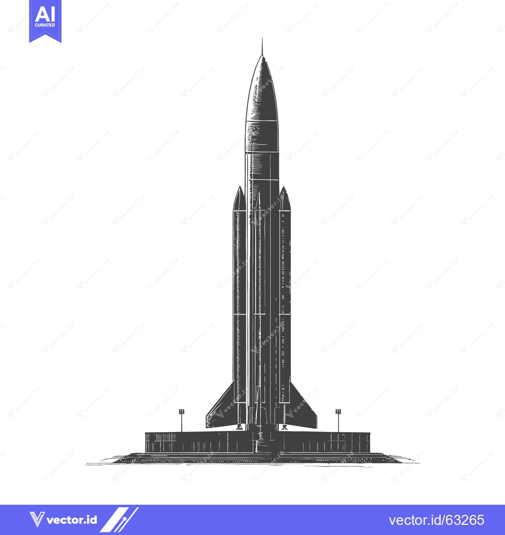 Premium Vector dari A large rocket is positioned on a launch pad ready for space travel