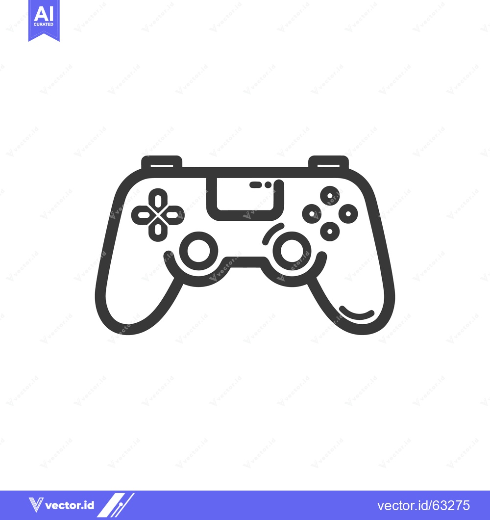 Premium Vector dari Modern Game Controller Icon: Minimalist Design on White Background