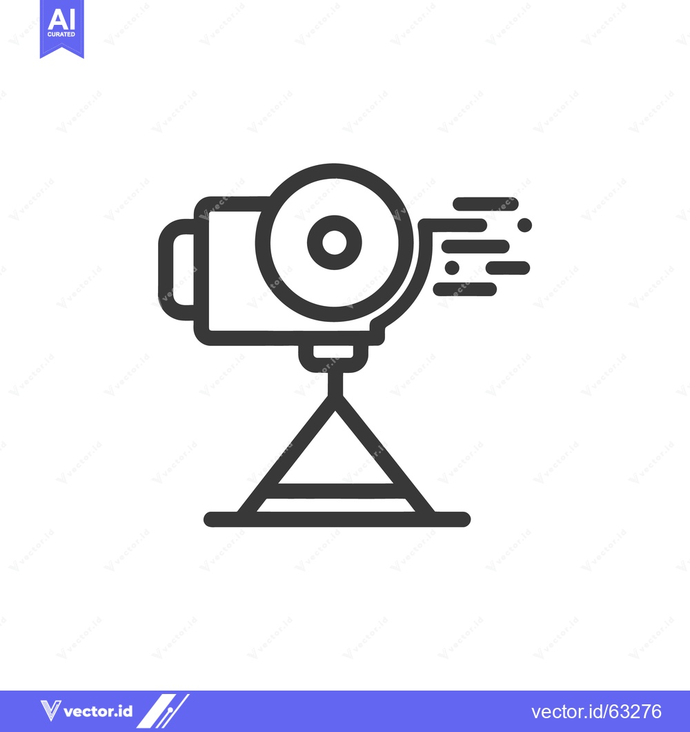 Premium Vector dari Spotlight Icon: Studio Lighting Equipment with Rays, Isolated Vector I
