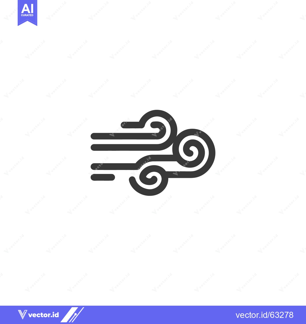 Premium Vector of Stylized Wind Icon: Minimalist Design with Swirling Motion and Linear