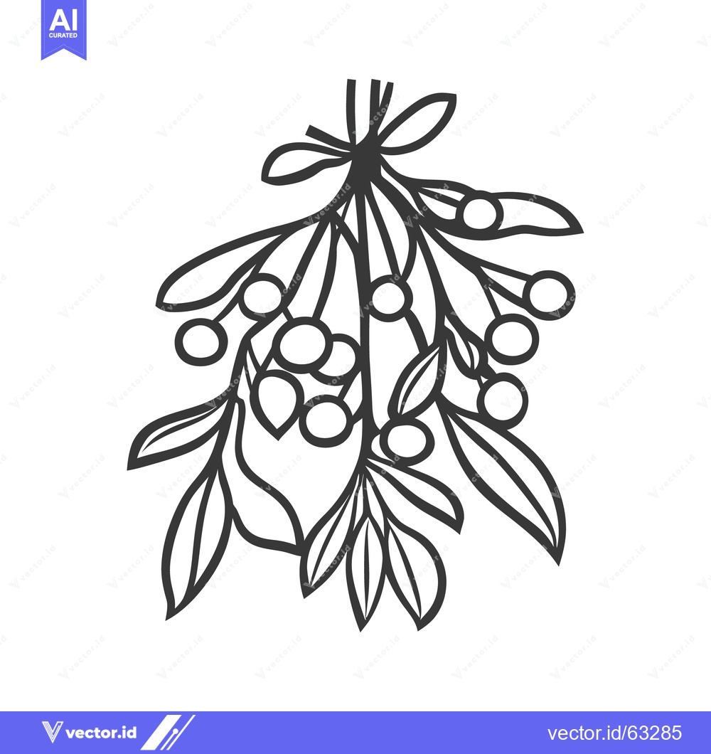 Premium Vector dari A decorative illustration of a bunch of leaves and berries