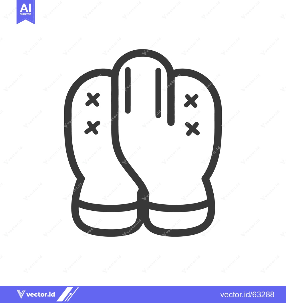 Premium Vector dari A simple line drawing depicts boxing gloves in black color