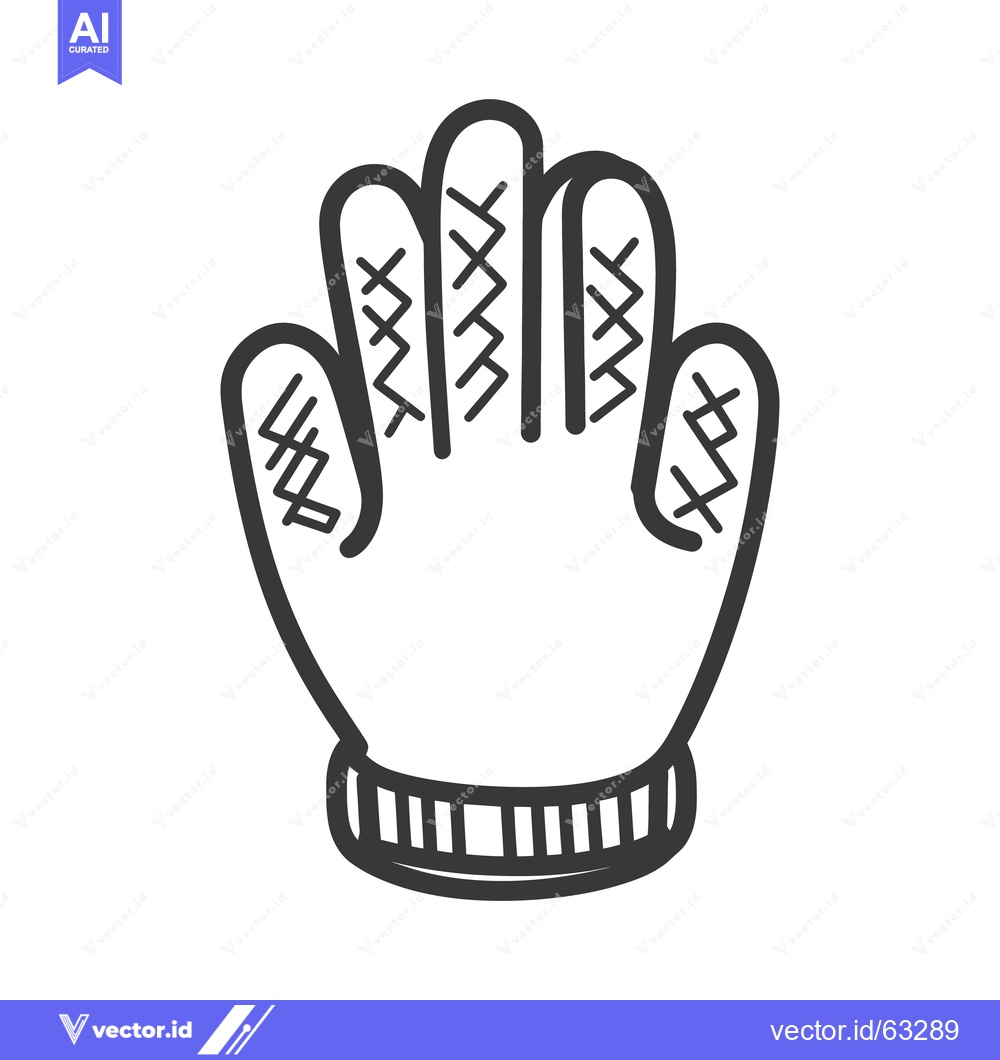 Premium Vector dari Illustration depicts a simple outline of a winter hand glove